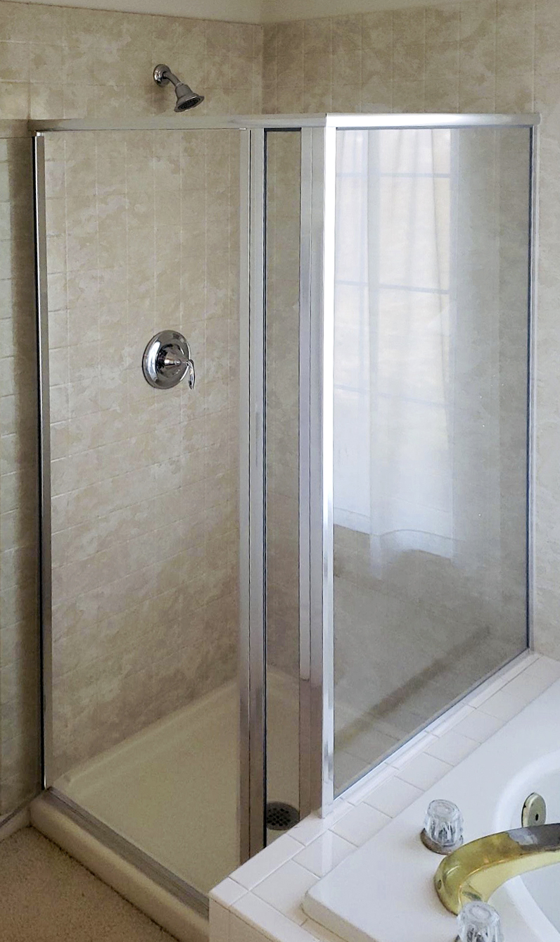 new glass door shower