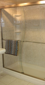 shower with Sierra Sand tile wall