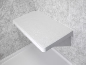 white shower bench seat