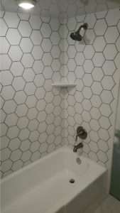 othelo black hexagonal impression shower