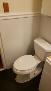 wainscoating around bathroom toilet