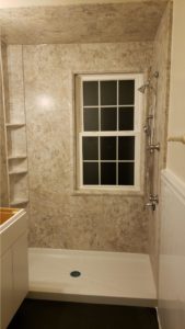 shower window trim and ceiling piece