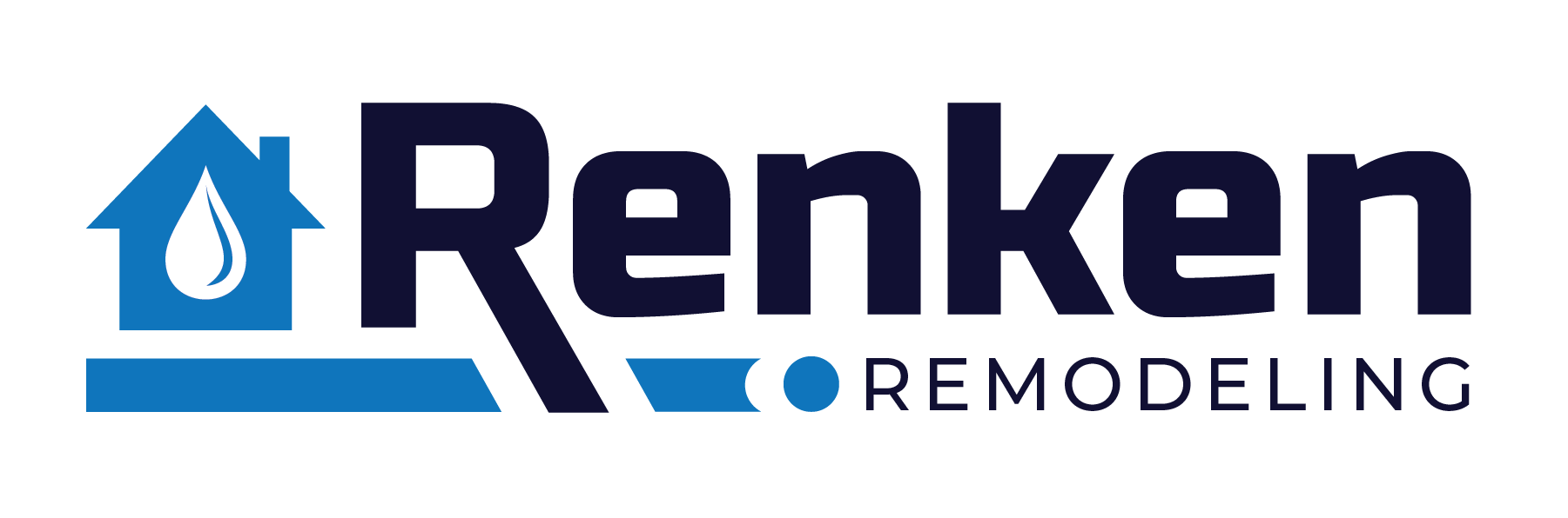 blue and black renken remodeling logo