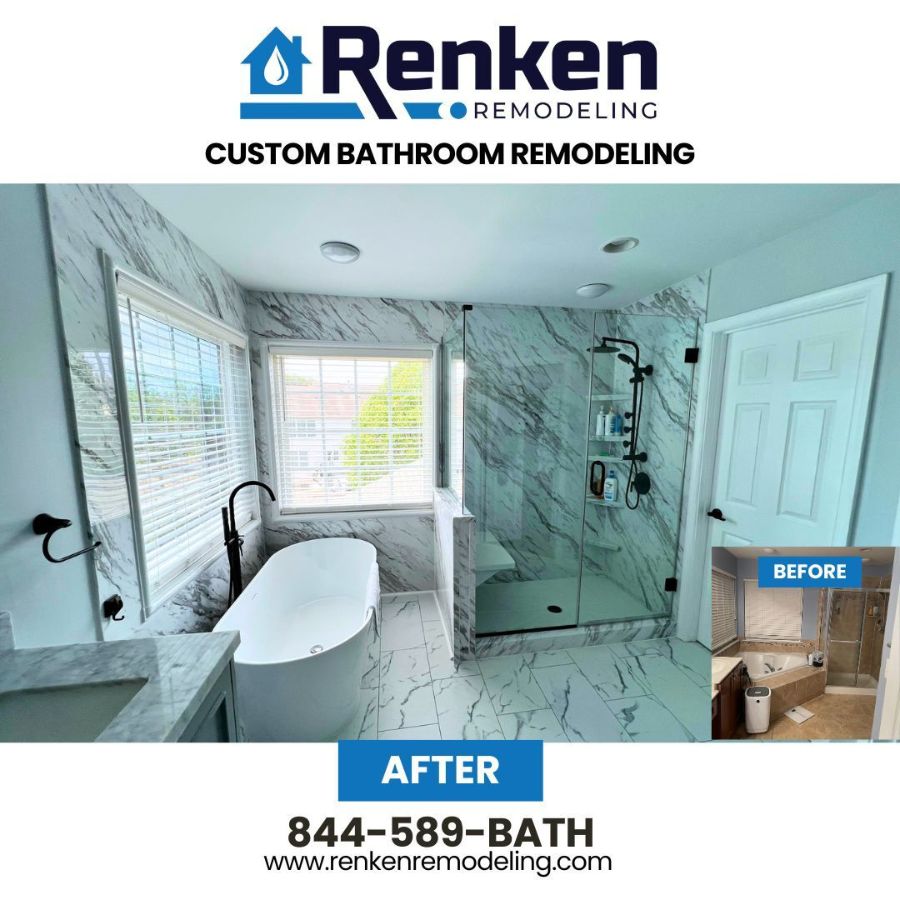 Bathroom Remodeling in Owings Mills, MD by Renken Remodeling A Renken Remodeling employee providing expert bathroom remodeling services in Owings Mills, MD using precise tools and finishing touches.