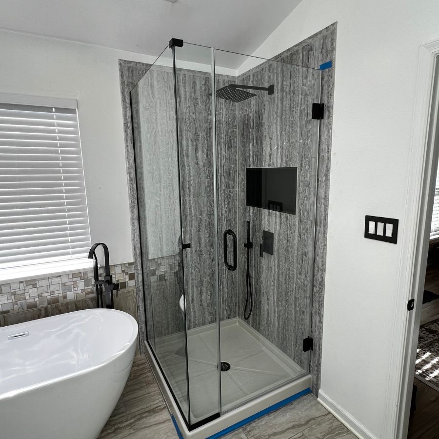 Renken Remodeling technician delivering bathroom remodeling in Chesterfield County, VA with durable products, modern fixtures, and skilled installation.