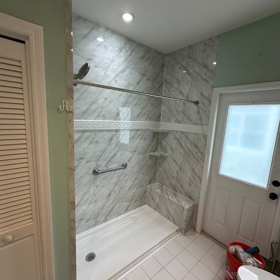 Bathroom Remodeling in Prince George County, VA by Renken Remodeling Renken Remodeling expert performing bathroom remodeling in Prince George County, VA with durable fixtures, modern designs, and skilled craftsmanship.