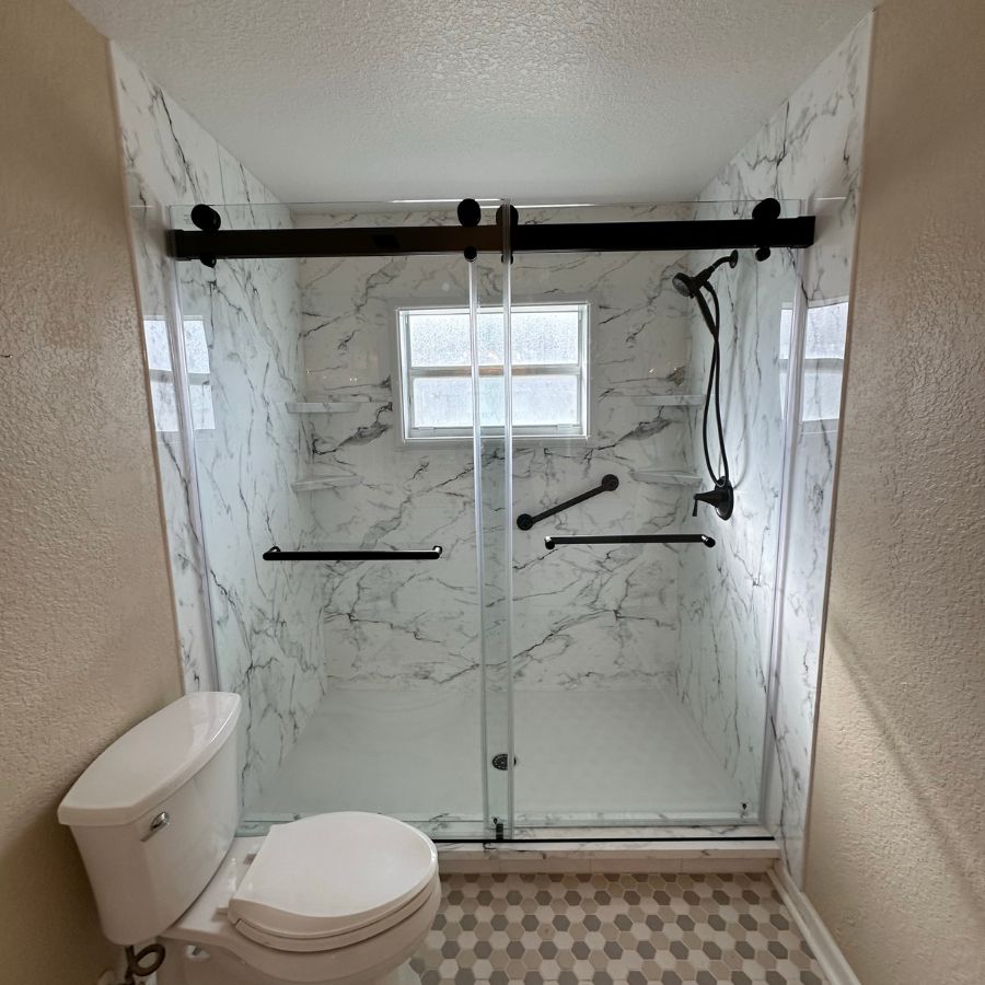 Renken Remodeling technician performing bathroom remodeling in Middleburg, VA, showcasing reliable service, modern upgrades, and quality craftsmanship.