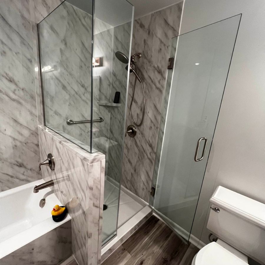 Renken Remodeling professional completing bathroom remodeling in Hamilton, VA, ensuring stylish, durable, and functional results. Bathroom Remodeling near me.