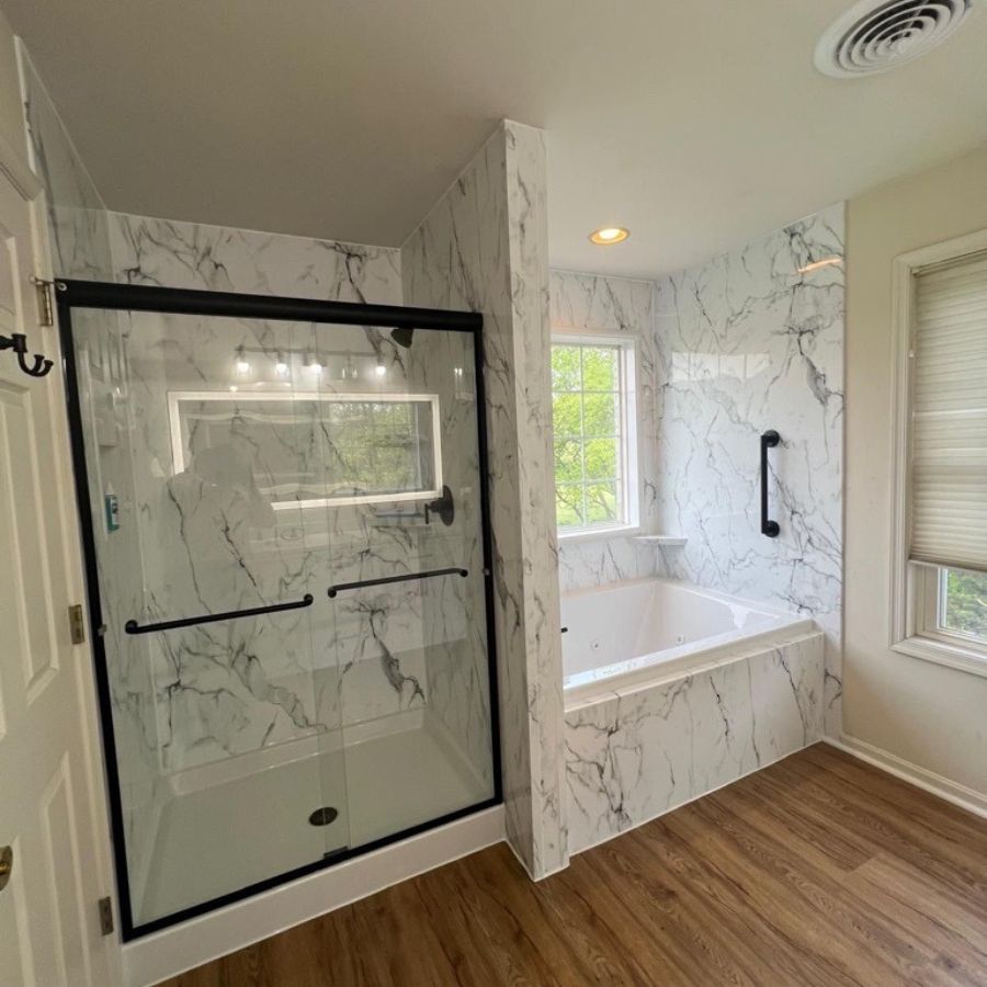 Renken Remodeling professional completing bathroom remodeling in Middleburg, VA, ensuring stylish, long-lasting, and functional results. Bathroom Remodeling near me.