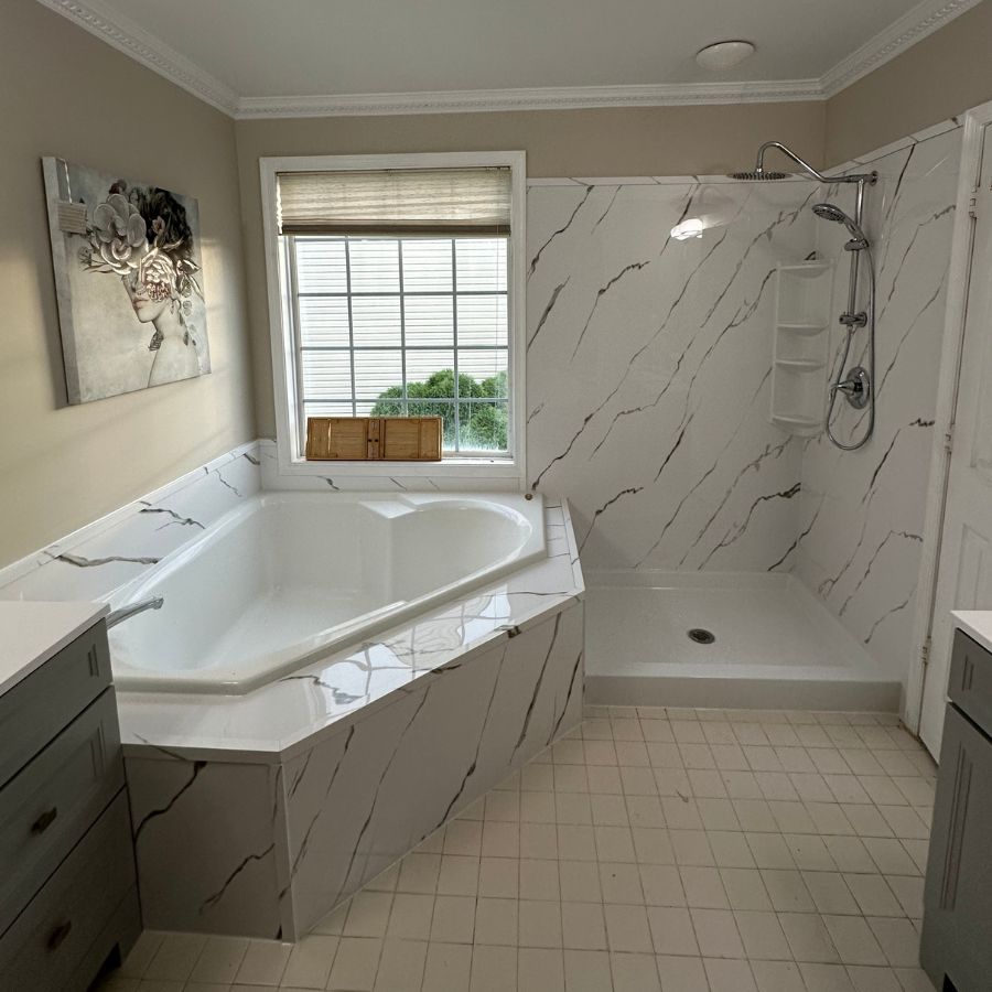 Renken Remodeling professional completing bathroom remodeling in Montclair, VA, ensuring stylish, functional, and reliable results. Bathroom Remodeling near me.