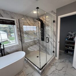 Calcutta-Custom-Door-Shower-Tower-and-Custom-Free-Standing-Tub